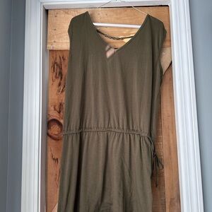 Olive Green Sleeveless Dress